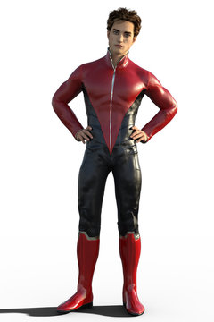 3d CG illustration of super hero male isolated on white