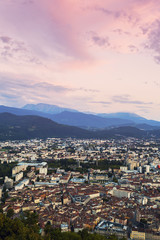 Fototapeta na wymiar Grenoble at sunset