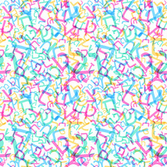 Obraz premium Hebrew alphabet seamless pattern. Hebrew ABC