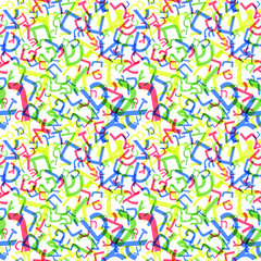 Hebrew alphabet seamless pattern. Hebrew ABC