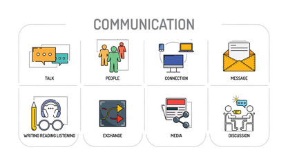 COMMUNICATION Line icons Concept