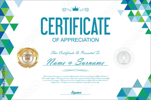 certificate template abstract geometric design background