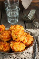 Snack muffins with ham and corn