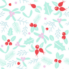Vintage Merry Christmas And Happy New Year seamless pattern background.
