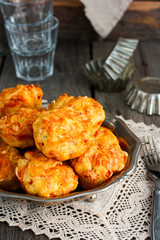 Snack muffins with ham and corn