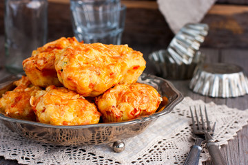 Snack muffins with ham and corn
