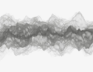 Segmented vector radio wave. Advanced digital music visualization. Detailed audio data analytics. Monochrome illustration of sound frequencies. Element of design.