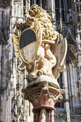 Lion Fountain and Ulm Minster