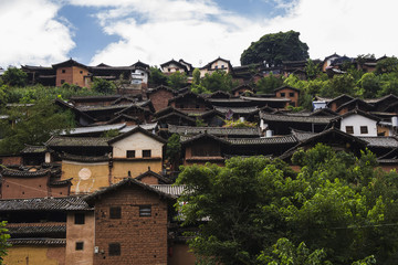 Fototapeta na wymiar traditional chinese village bottom view