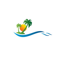resort travel landscape logo