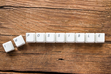 the word impossible of keyboard keys