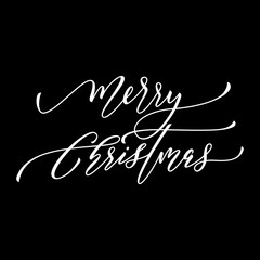 Festive calligraphy text greeting Merry Christmas