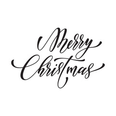 Winter holiday festive calligraphy greeting Merry Christmas