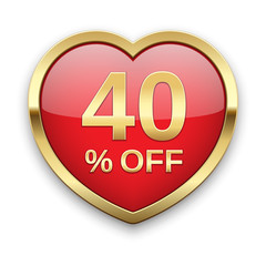 40% off silver badge, vector
