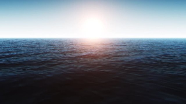 Beautiful Ocean Scene With Shiny Warm Sun