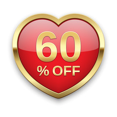 60% off silver badge, vector