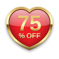 75% off silver badge, vector
