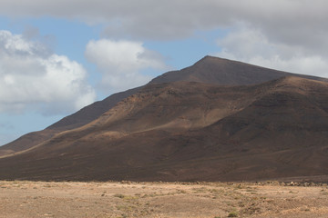 Desert stone volcanic landscape in Lanzarote, Canary Islands