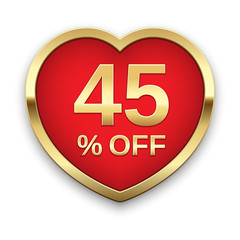45% off silver badge, vector