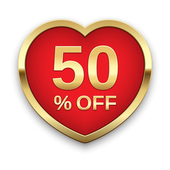 50% off silver badge, vector