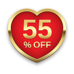 55% off silver badge, vector