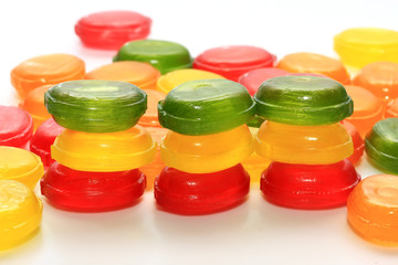 a lot of tasty candies of different flavors and colors