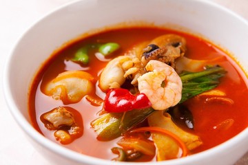짬뽕, jjamppong, Chinese-style noodles with vegetables and seafood,seafood jjamppong