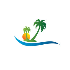 Fototapeta premium resort travel landscape logo
