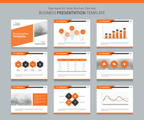Page layout design template  for business presentation page  with page cover background design and infographic elements design 