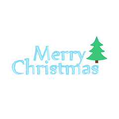 Vector Brush Calligraphy Merry Christmas Isolated on white Background