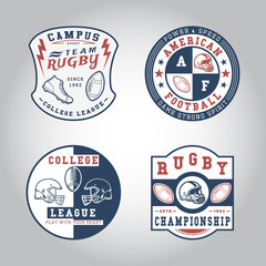 Obraz premium SET OF BADGE RUGBY.