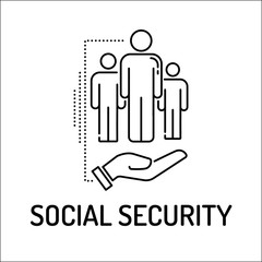 SOCIAL SECURITY Line icon
