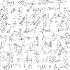 seamless pattern with abstract text written by hand