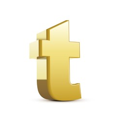 Obraz premium lowercase bronze letter T