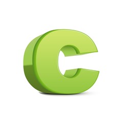 lowercase grass green letter C