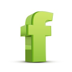 lowercase grass green letter F