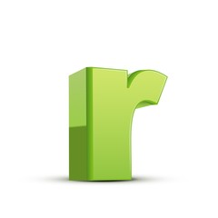 lowercase grass green letter R