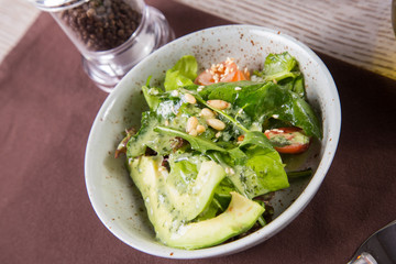 salad with salmon and avocado