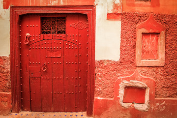 Door to the traditional home in the medina