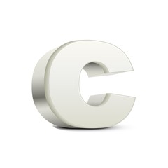 lowercase white letter C