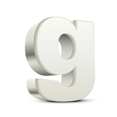 lowercase white letter G