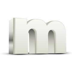 lowercase white letter M