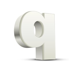 lowercase white letter Q
