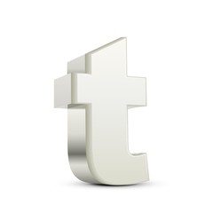 Obraz premium lowercase white letter T