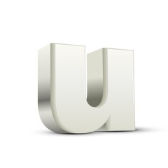 lowercase white letter U