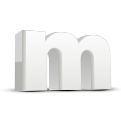lowercase plaster white letter M