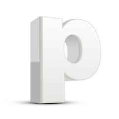 lowercase plaster white letter P
