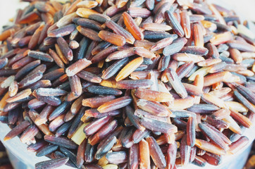 Thai Riceberry Rice Close Up Macro View