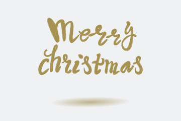 Calligraphic phrase Merry Christmas , hand lettering,