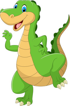 Cartoon green dinosaur

